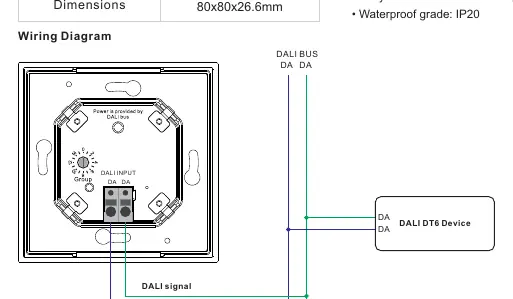 Verdrahtungsdiagramm für den DALI-Controller