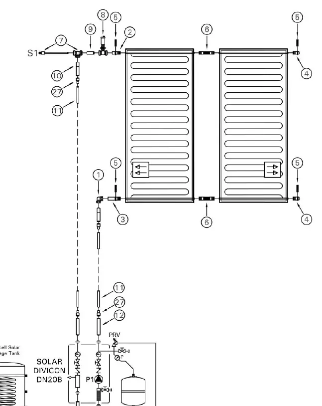 Anschlussplan Solar-Divicon DN20B