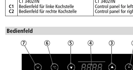 Bedienfeld der Induktionskochplatte
