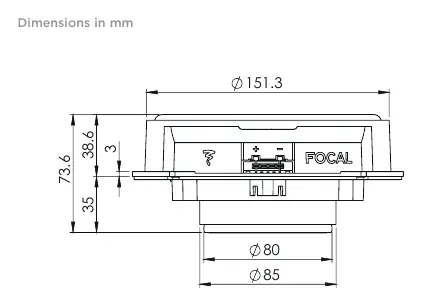 Mechanische Zeichnung mit Abmessungen