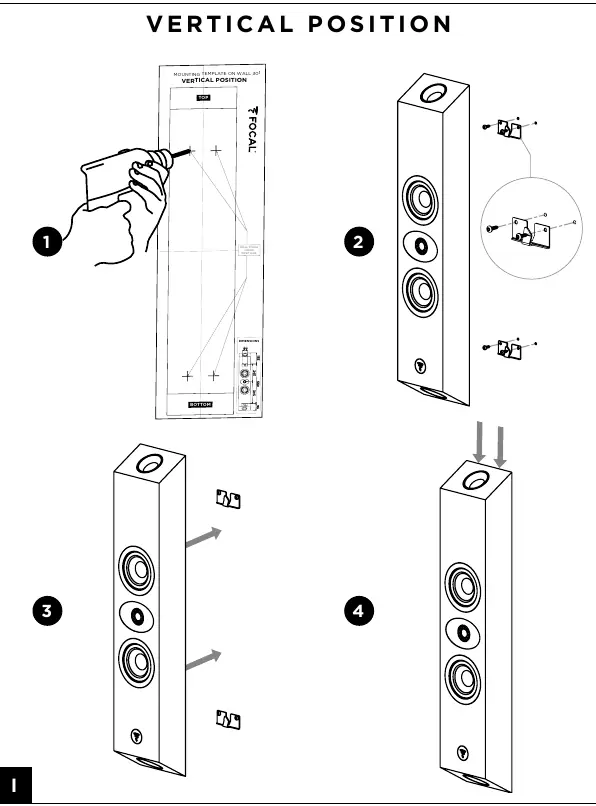 Montage in vertikaler Position