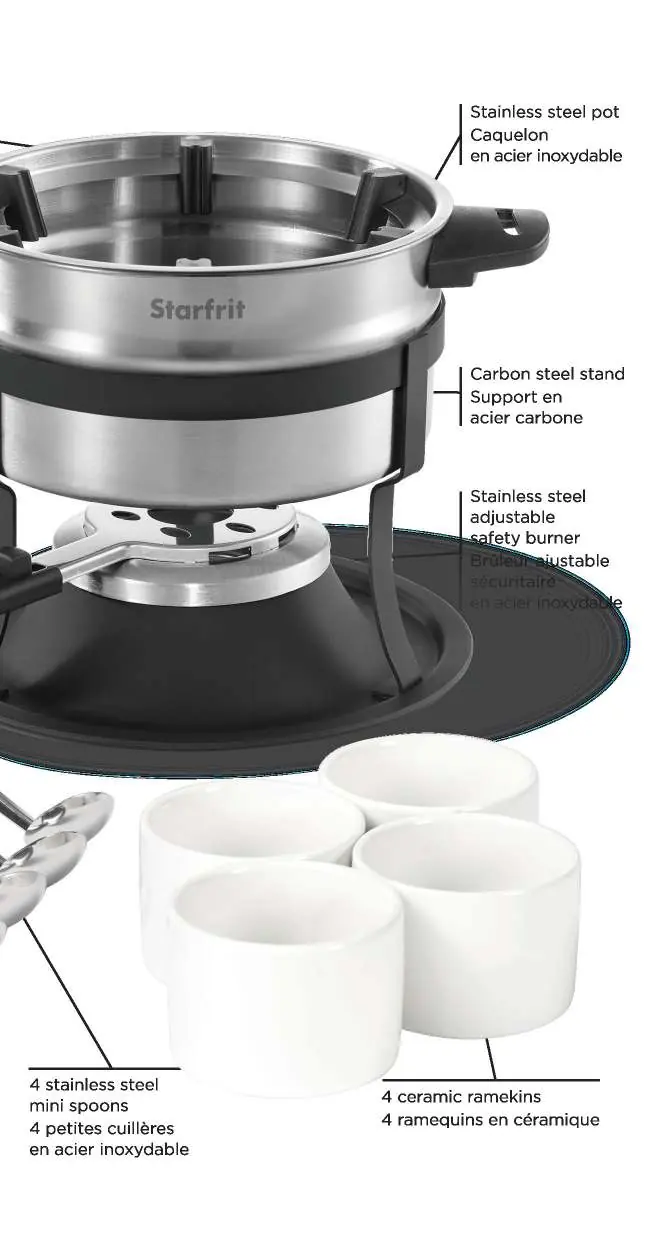 Zusammenbau des Fondue-Sets