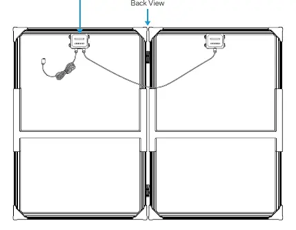 Rückansicht mit Anschlussdose und APP-Stecker.