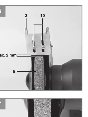 Einstellung des Abstands (max. 2 mm)