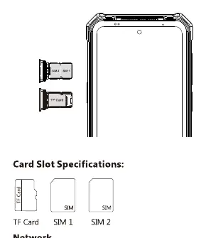 Einlegen der SIM-Karten und der TF-Speicherkarte in den Karteneinschub