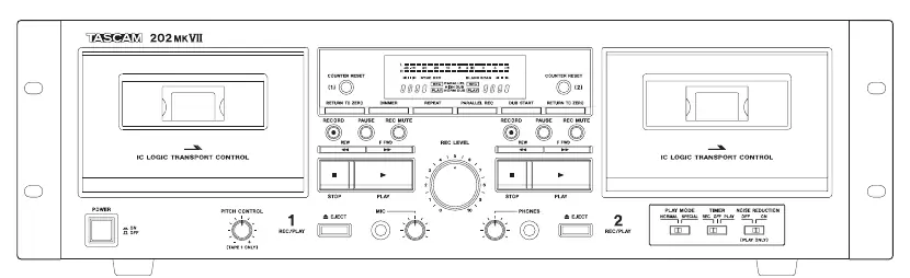 Frontansicht des Tascam 202-MKVII