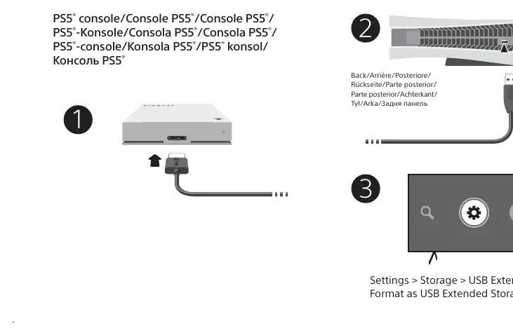 Anschluss der Game Drive an die PS5-Konsole