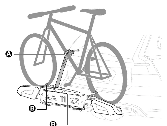 Fahrrad auf dem Träger befestigen
