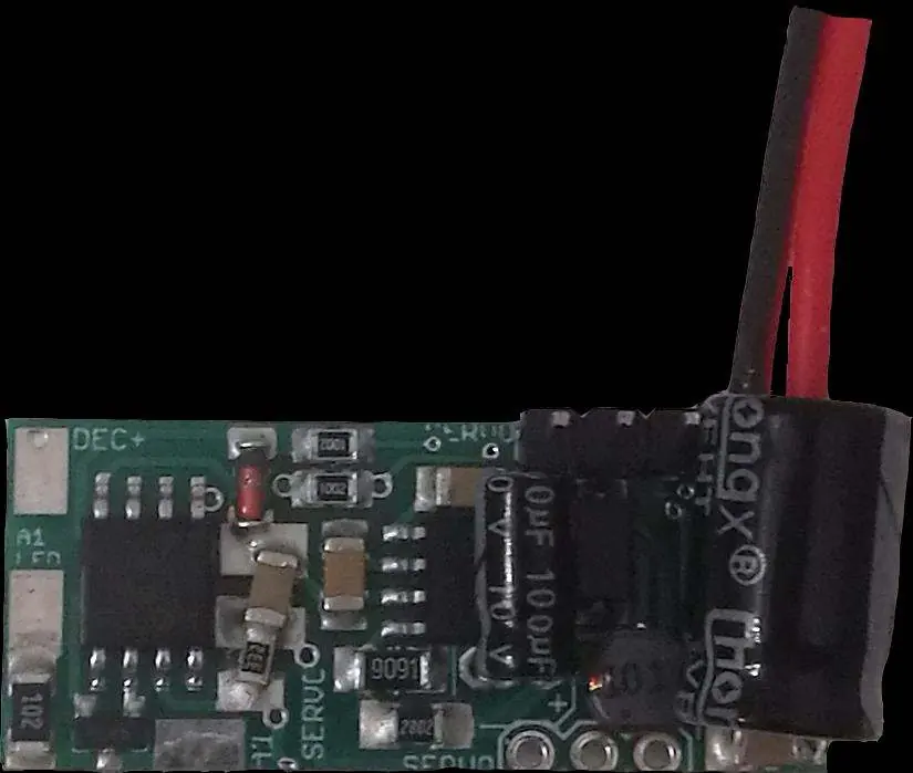 Anschlussplan für den Decoder mit Servo und Lampe