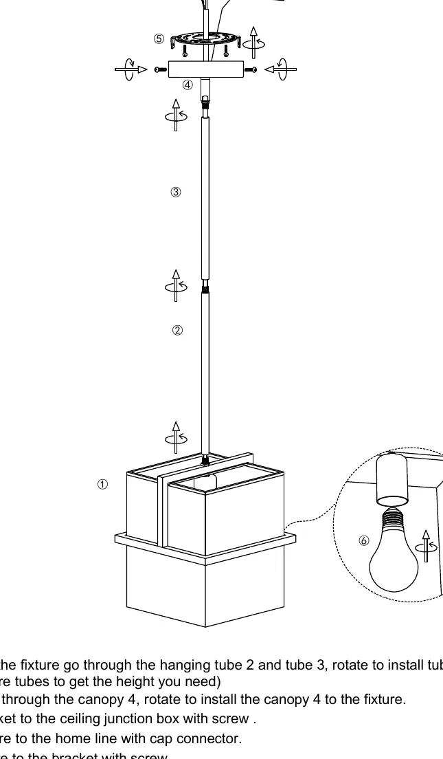 Installationsdiagramm der Pendelleuchte