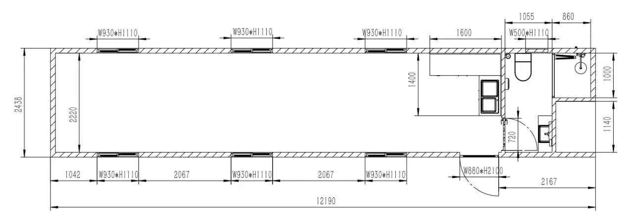 Grundriss des 40FT Container House