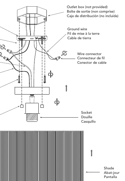 Schaltplan für den elektrischen Anschluss der Leuchte.