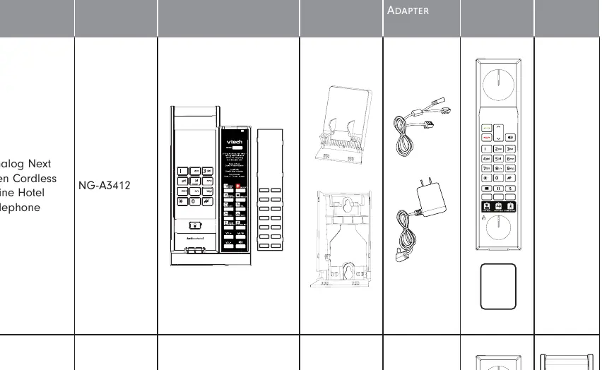 Übersicht der enthaltenen Teile für NG-A3412 und NG-C3411HC