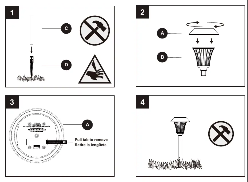 Installationsschritte für die LED-Wegleuchte