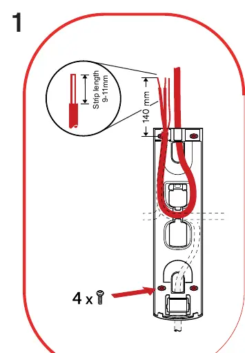 Vorbereitung der Kabel: Abisolierlänge 9-11mm