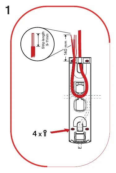 Vorbereitung der Kabel und Wandmontage