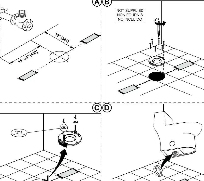 Schritt 1: Installation des Bodenflansches
