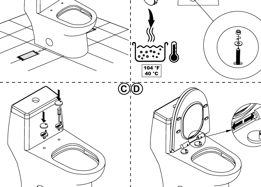 Schritt 2: Montage der Toilette und des Sitzes