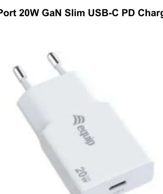Equip 1-Port 20W GaN Slim USB-C PD Ladegerät