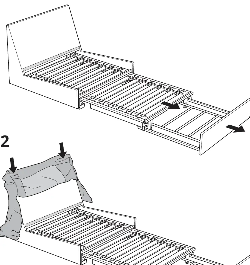 Schritte zum Ausziehen des Sofas