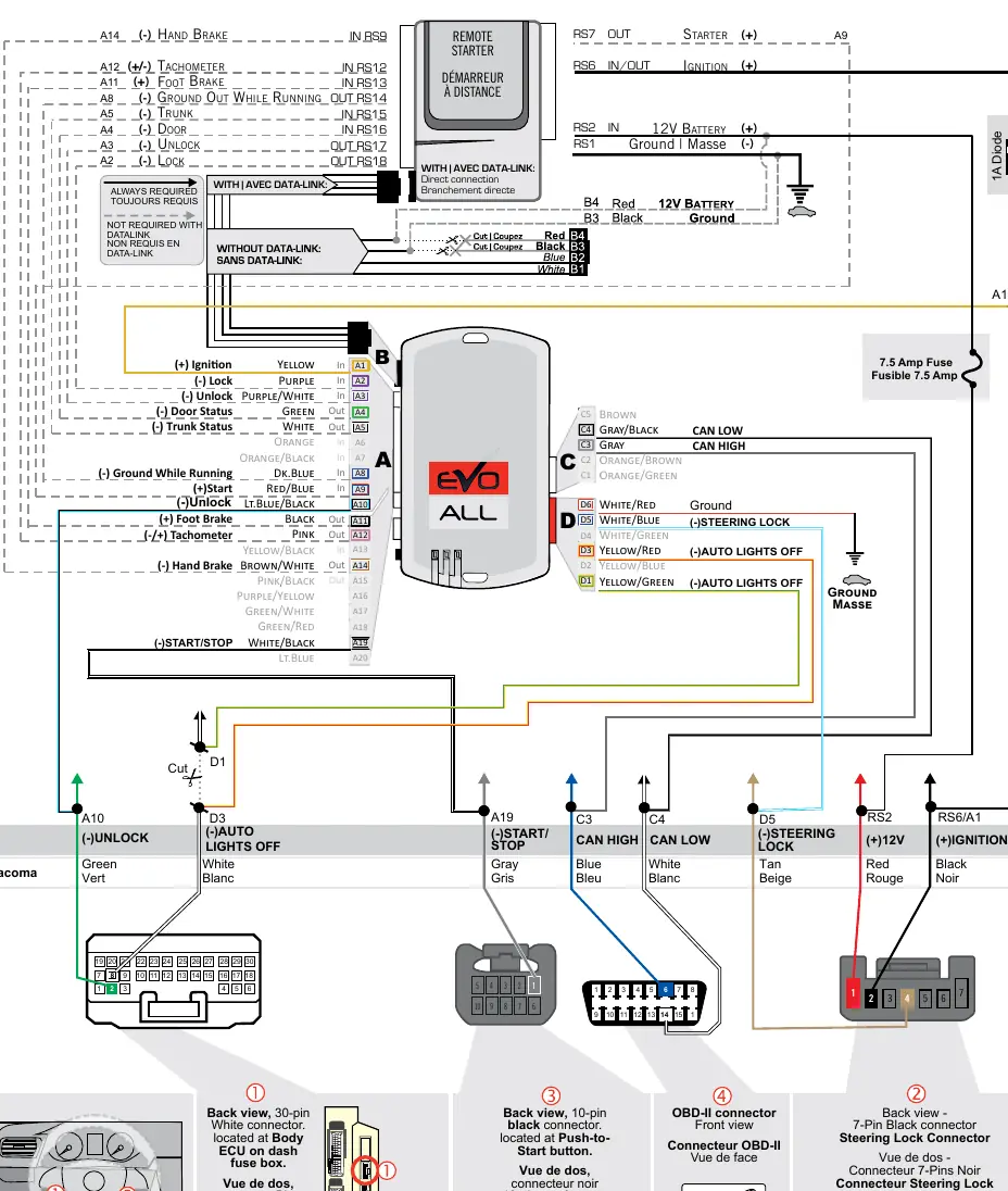 Verkabelungsdiagramm für den Toyota Tacoma