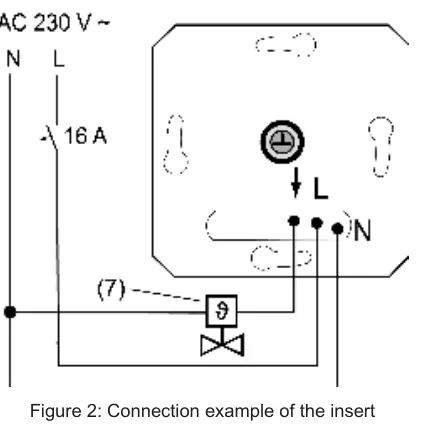 Anschlussplan des Raumthermostats