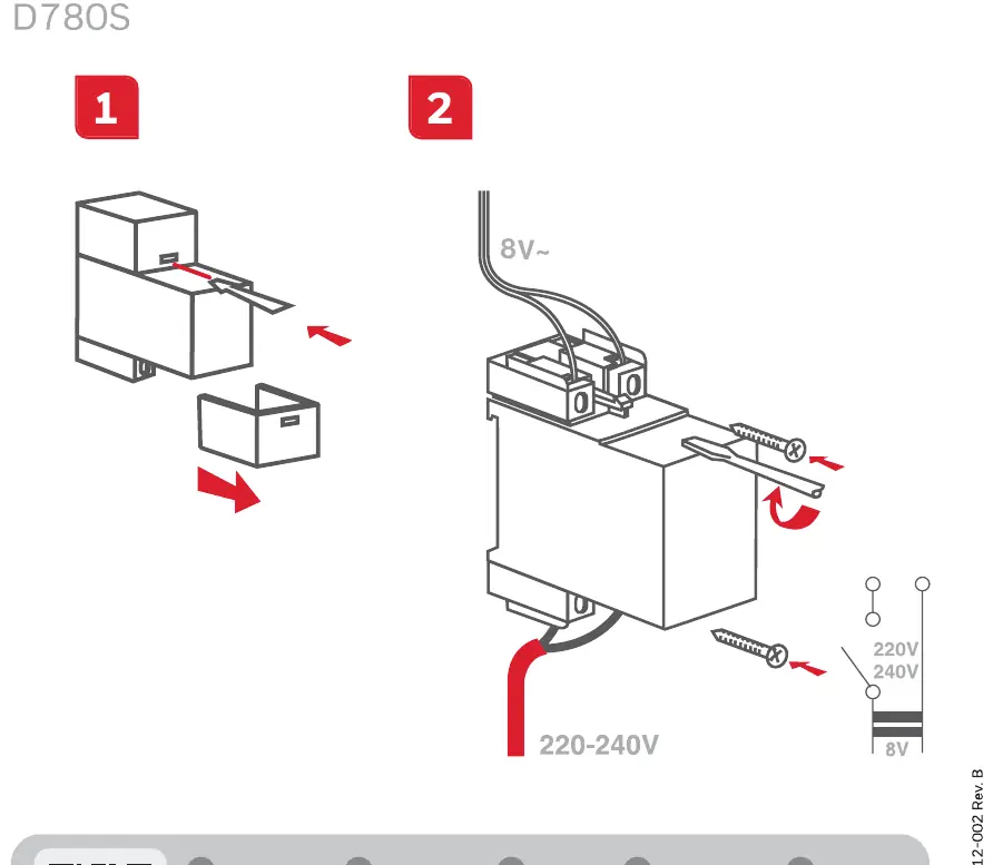 Installationsschritte für den Transformator D780S
