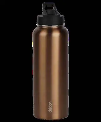 D Cor 1.1L Flip Active Edelstahl-Trinkflasche (braun)