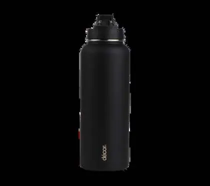 D Cor 1.1L Flip Active Edelstahl-Trinkflasche (schwarz)
