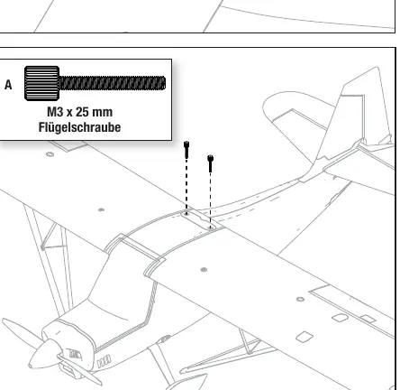 Montage der Tragflächen