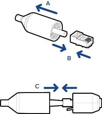 Installation der Schutzkappe für das Ethernet-Kabel