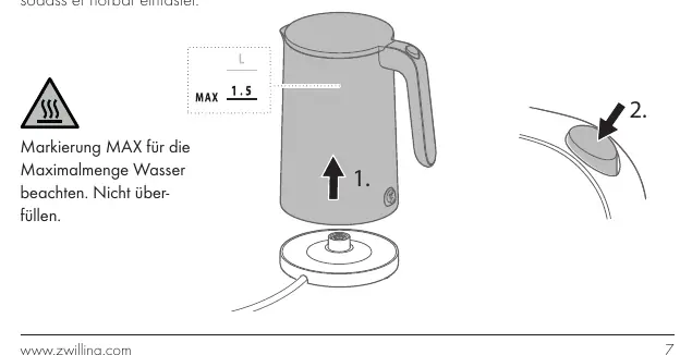 Wasser einfüllen
