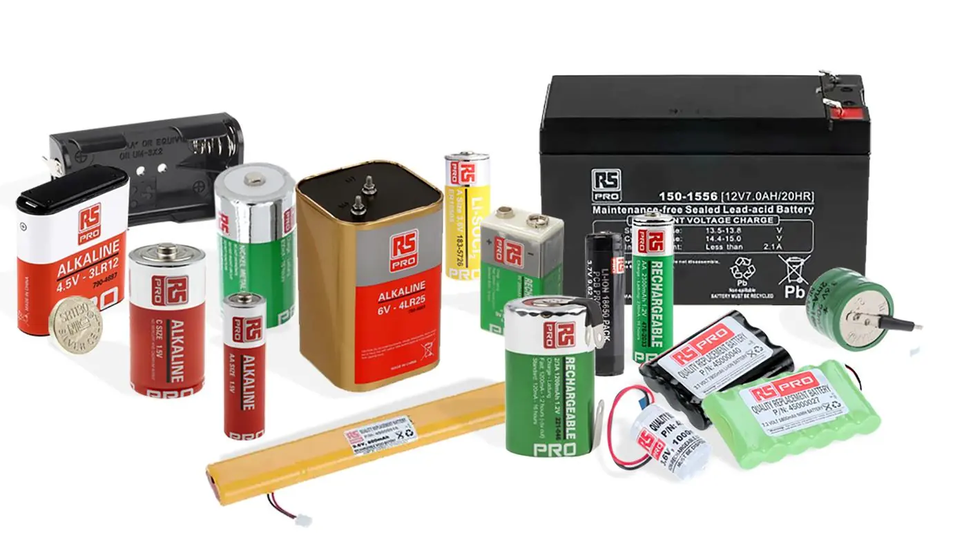 Übersicht der verschiedenen RS PRO Batterietypen