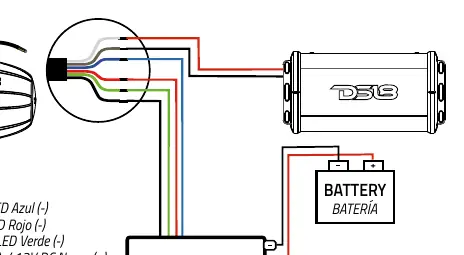 Verkabelung mit LED-Steuermodul (LED-BTC)
