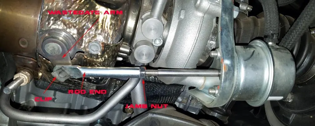 Wastegate-Aktuator mit markierten Komponenten
