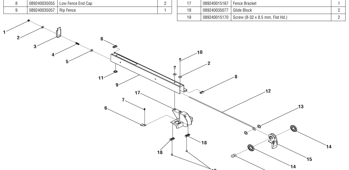 Explosionszeichnung Parallelanschlag (Figure C)
