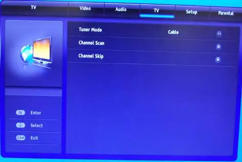 TV-Einstellungen im OSD-Menü.