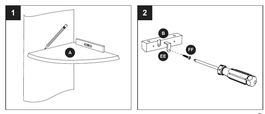 Schritte 1-2: Markierung der Position und Vorbereitung der Halterung.