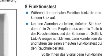 Bedienelemente des Rauchmelders