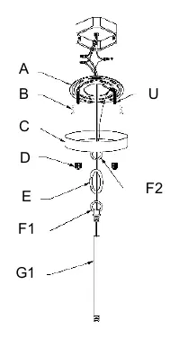 Explosionszeichnung der Leuchte (Fig. 3)