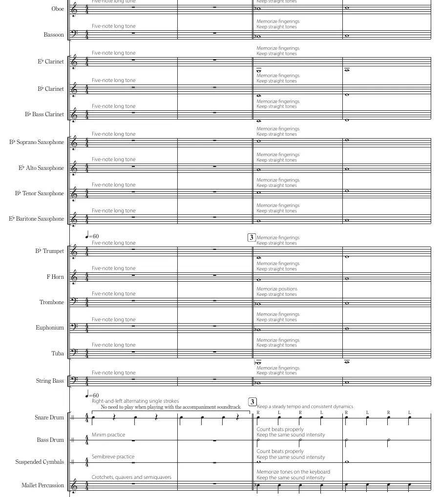 Übung No. 3: Fortgeschrittene Long Tone Übungen