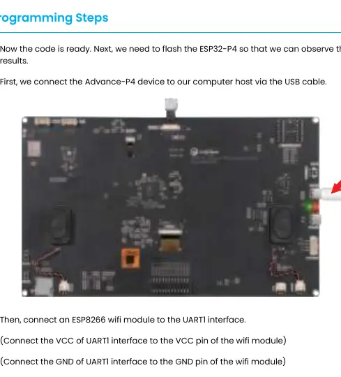 Anschluss des WiFi-Moduls an UART1