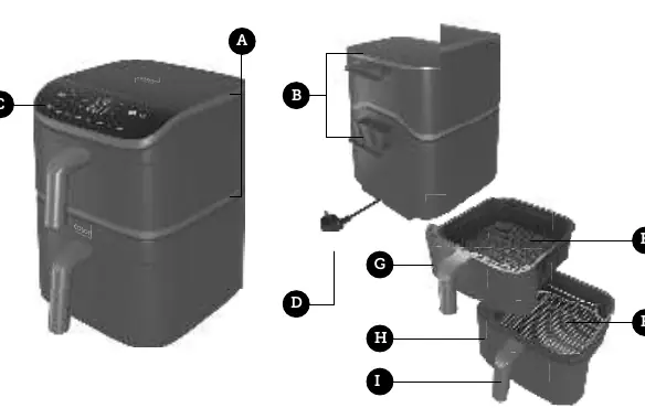 Diagramm der Heißluftfritteuse