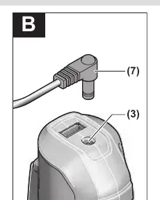 Anschluss der Heizkleidung (B)
