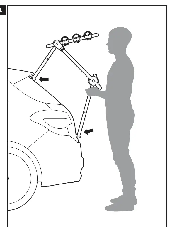 Installation des Fahrradträgers am Fahrzeug