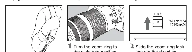 Verwendung des Zoom-Sperrhebels
