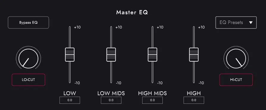 Master EQ Einstellungen