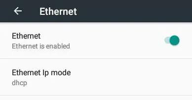 Ethernet Einstellungen