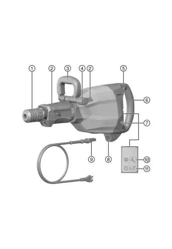 Übersicht der Bedienelemente des Hilti TE 1000-AVR