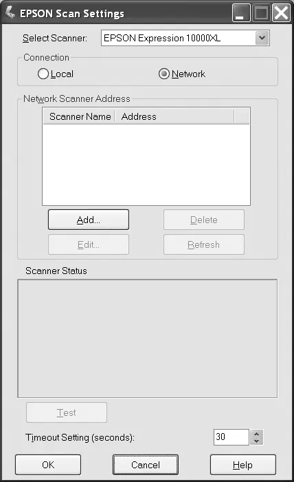EPSON Scan Einstellungen für Netzwerk